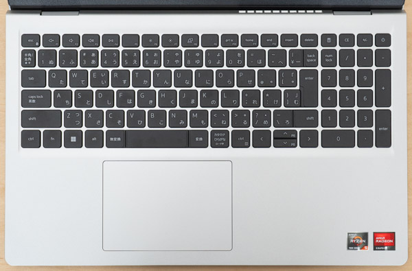 Dell 15（DC15255）のキーボード写真