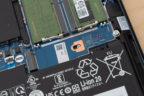IdeaPad Slim 5i Gen 10 (14型 Intel)のSSDの写真
